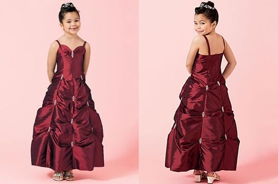 Beaded pickup flower girl dress