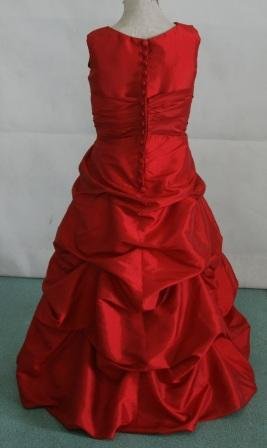 red taffeta pick up dress