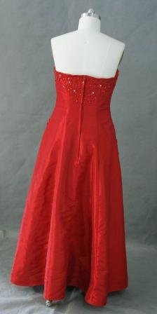 Red Strapless taffeta Mother Of Bride Dress