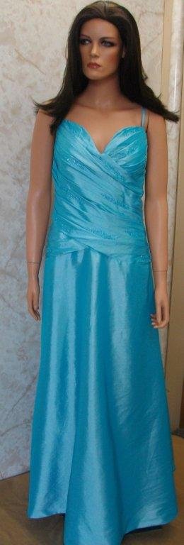 pool blue spaghetti strap mother of the groom dress