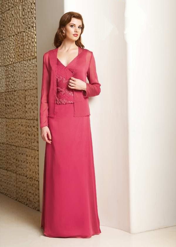 Mother of the Bride dress with long sleeve jacket