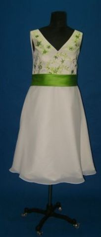 short wedding dress with lime green