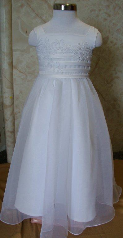 Bridal Organza With Banded Trim and Appliques