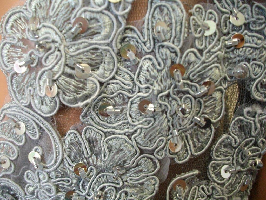 Pewter beaded lace