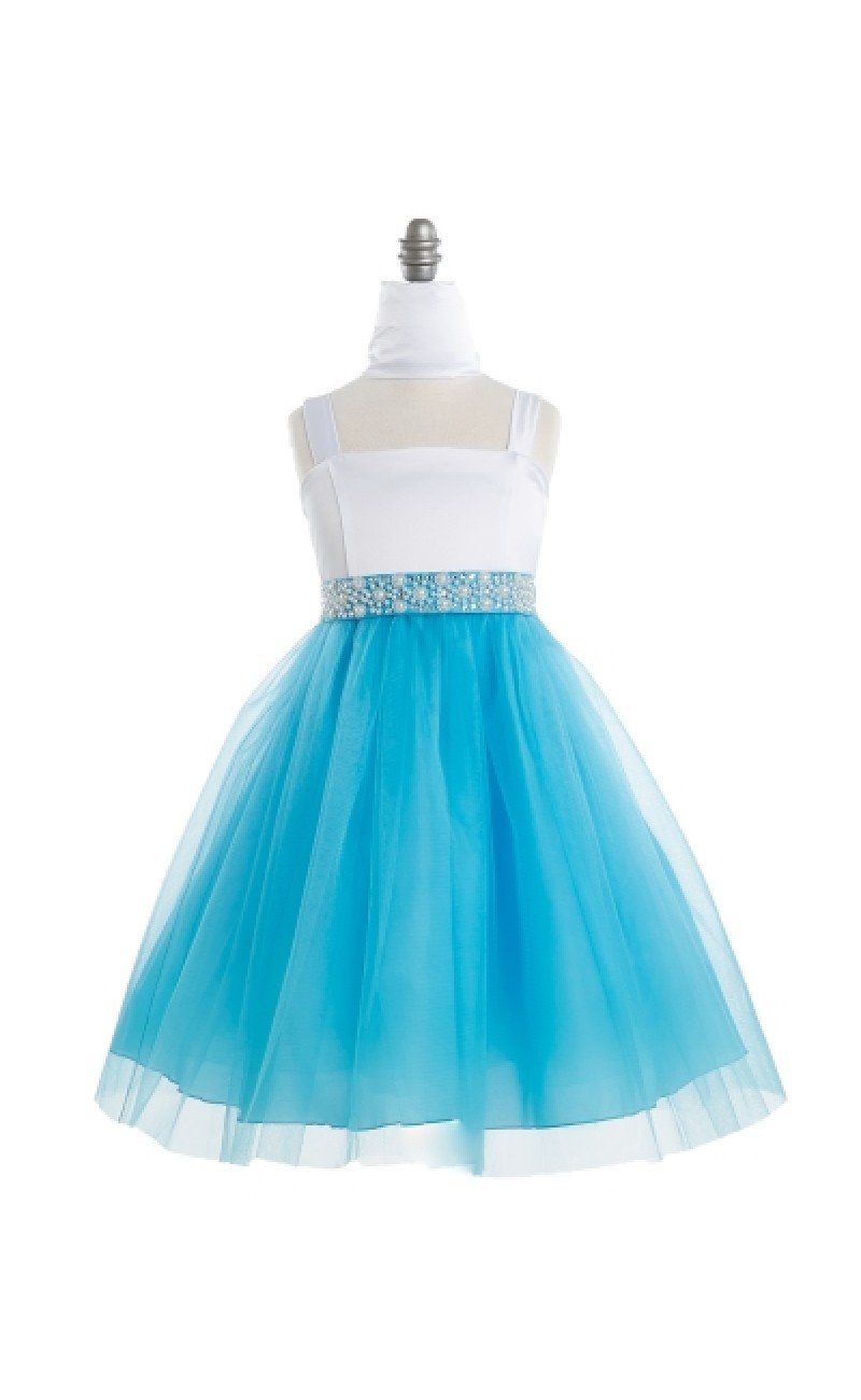 little girl dresses with vibrant turquoise skirt