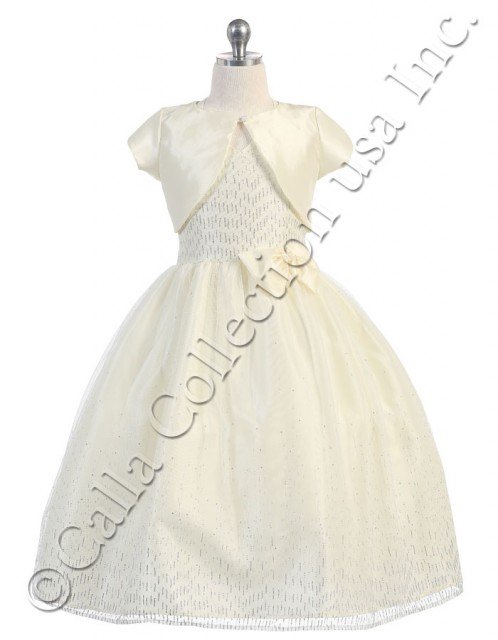 Girls ivory dress and jacket