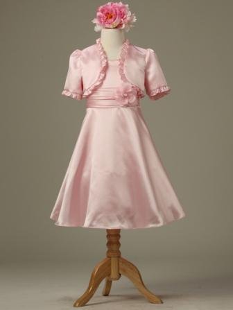 pink flower girl dress made USA