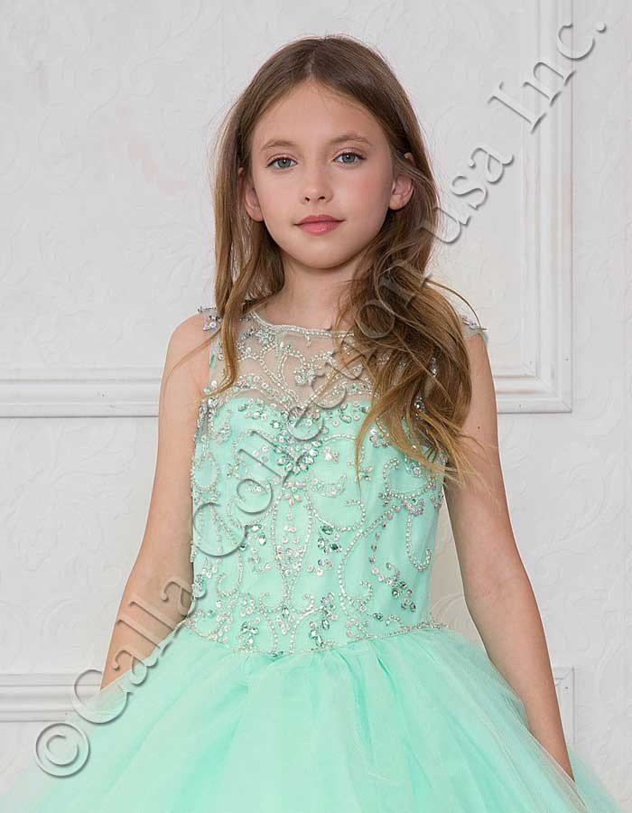 Mint Rhinestone Pageant Dresses