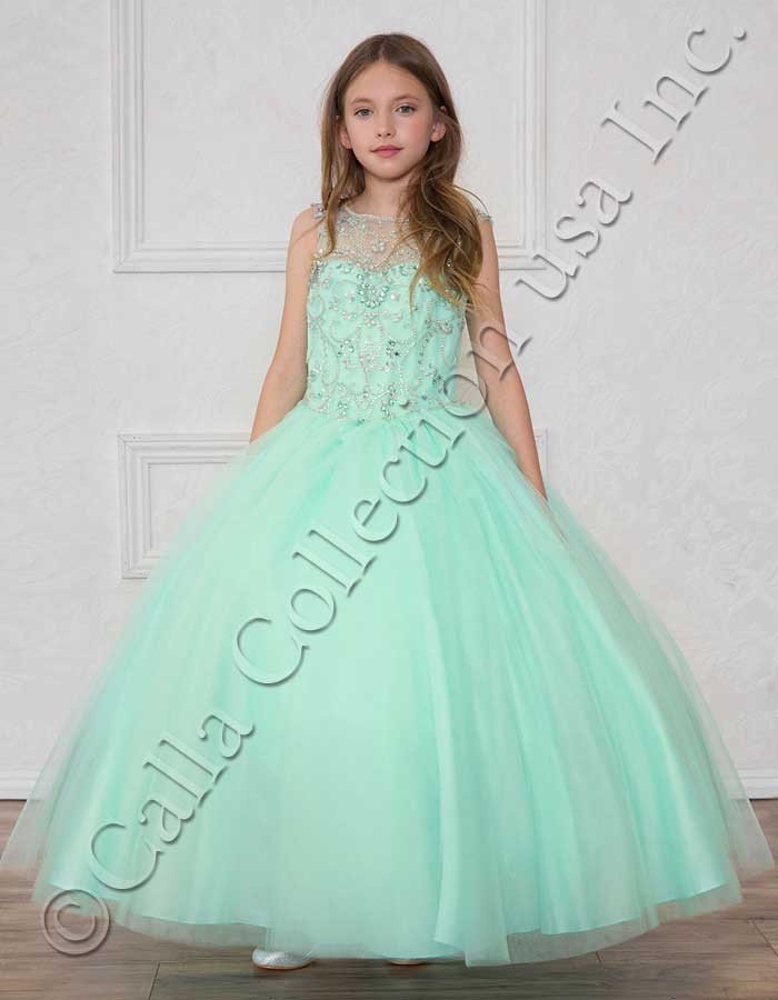 Mint Rhinestone Pageant Dresses