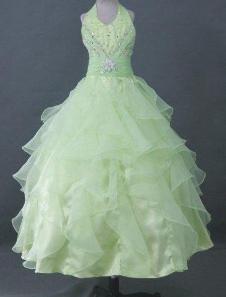 Lime green pageant dresses for teens