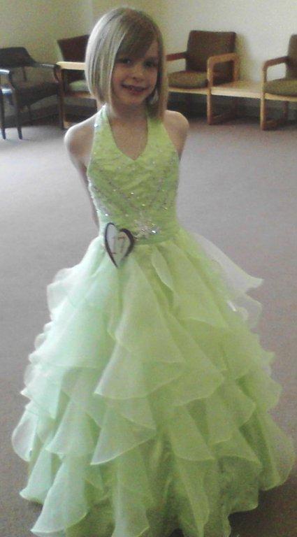 Lime green pageant dresses for teens.