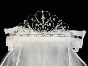 dangling cross tiara