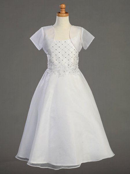 organza communion dress with jacket