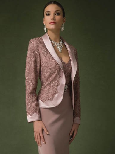 Long elegant mother of the bride dress and matching jacket