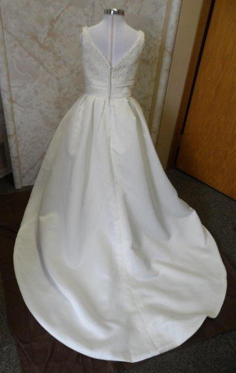 Faux pearl and rhinestone miniature wedding gown