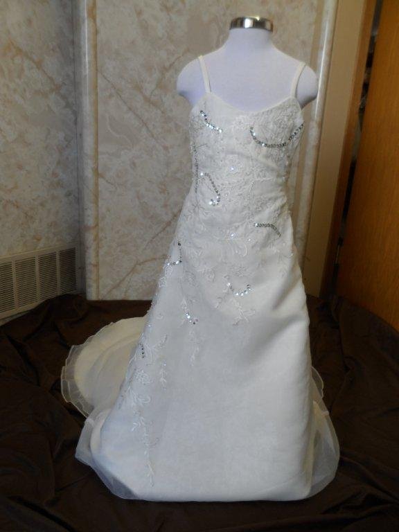 Long A line flower girl dress