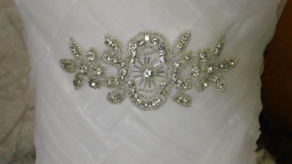 basket woven bodice with beading