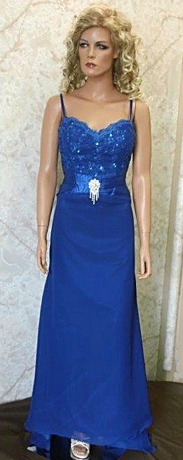 Blue Long elegant mother of the bride dress 
