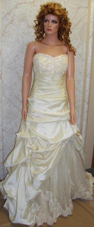 cascading bustles on wedding dress