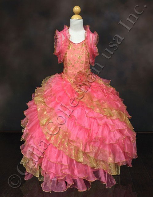 coral girls ball gowns
