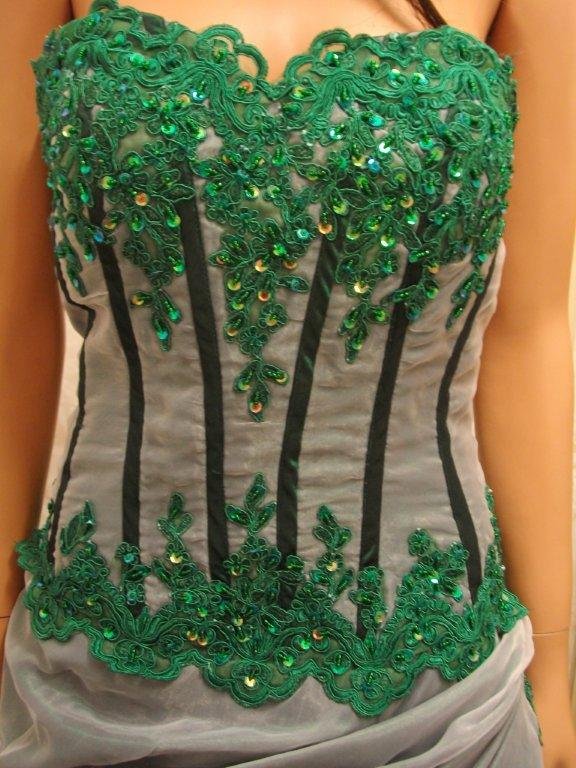 Forest green over white