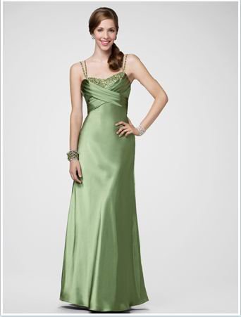 green intricate beaded back dress