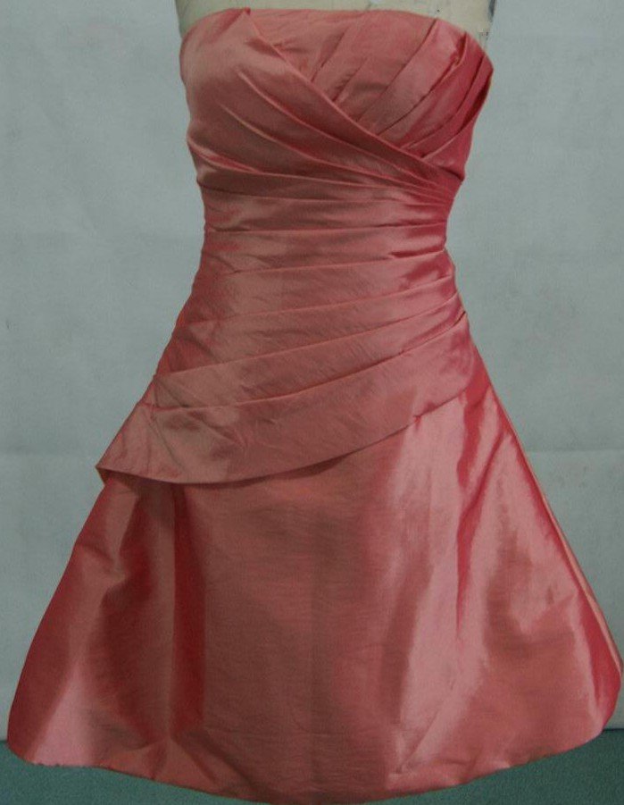 short peach bridesmaid dress