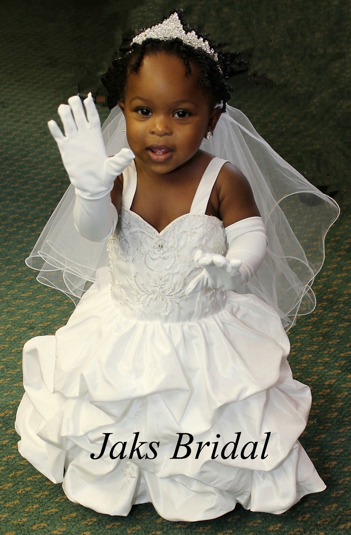 miniature baby wedding gown