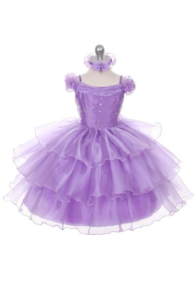 lilac off shoulder infant ball gown