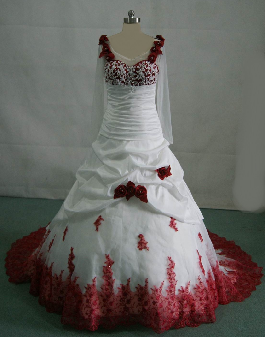 Girl's White Dress With Red Roses And Bolero, Formal Party |  centenariocat.upeu.edu.pe