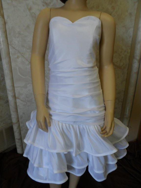 Short bridesmaid dress.