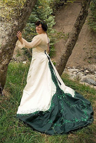 scottish green wedding dress