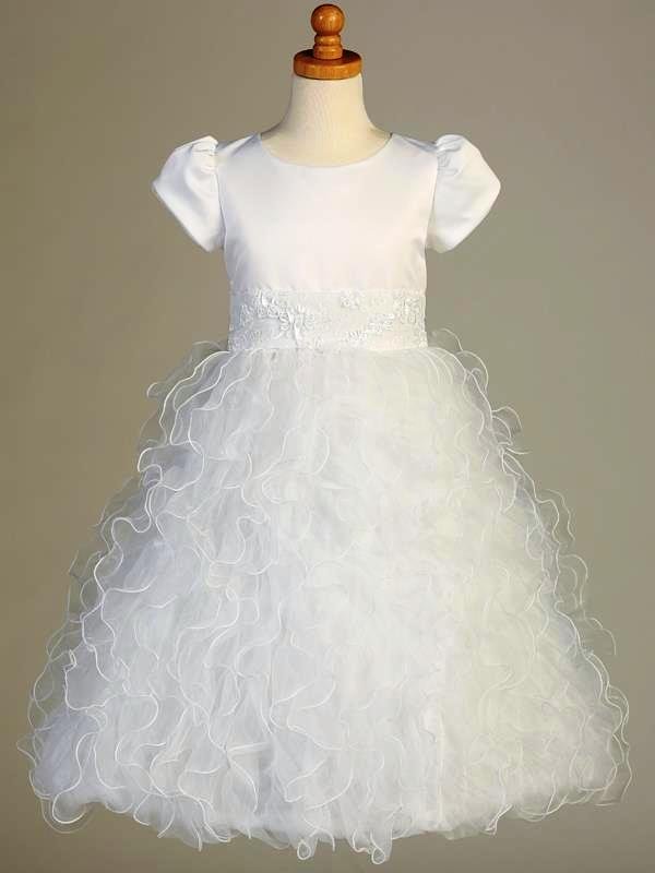 Sequins and Ruffled organza Communion dress