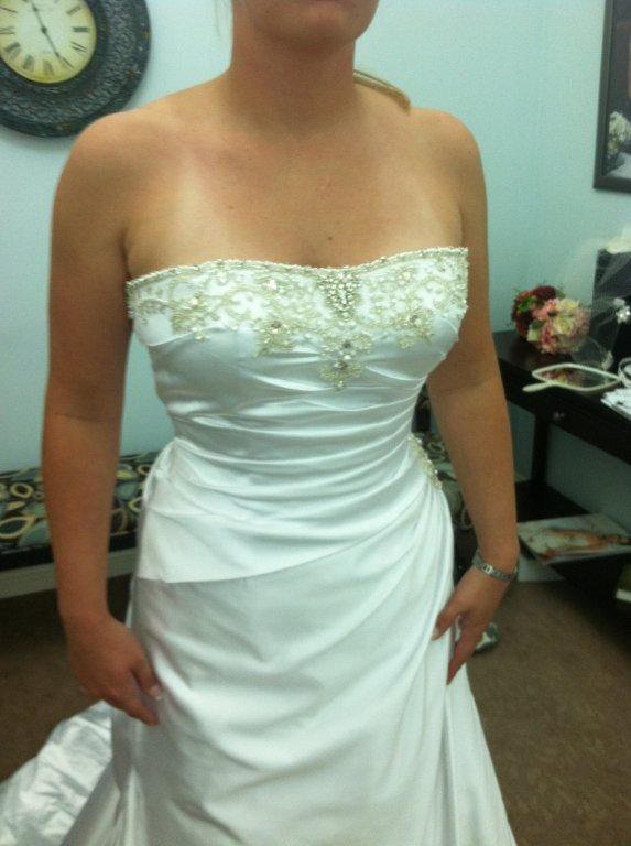 bridal gown and matching flower girl dress