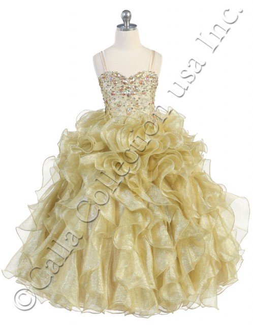 Gold Multi Ruffle dresses