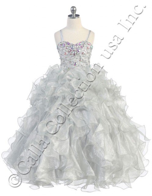 Silver Multi Ruffle dresses