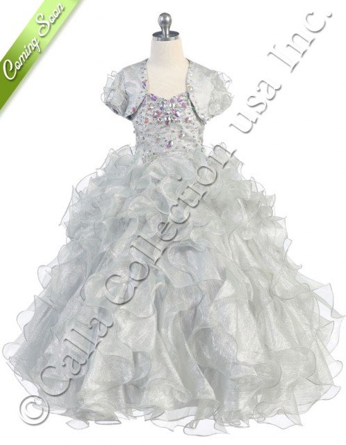 Silver Multi Ruffle dresses