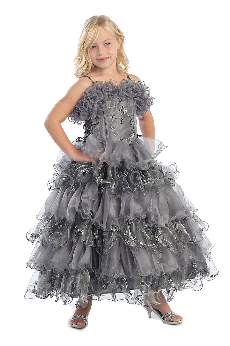 Princess Beaded Organza Ball Gown Formal Girl Dress