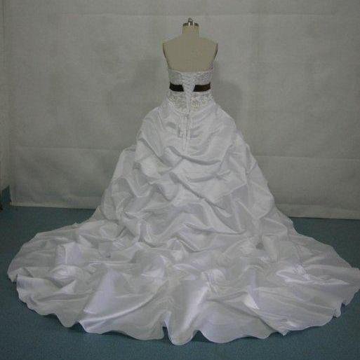 ruched ballroom wedding gown