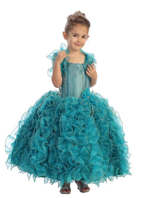 girls Pageant Dress with matching bolero