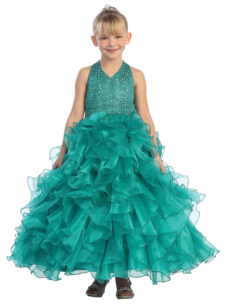 girls halter pageant dresses