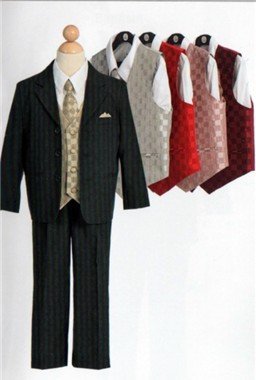 tuxedo suit with checkered vest