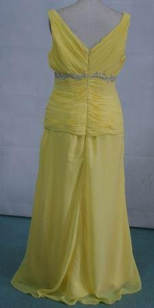 long yellow chiffon dress