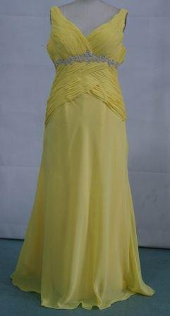 long yellow chiffon dress